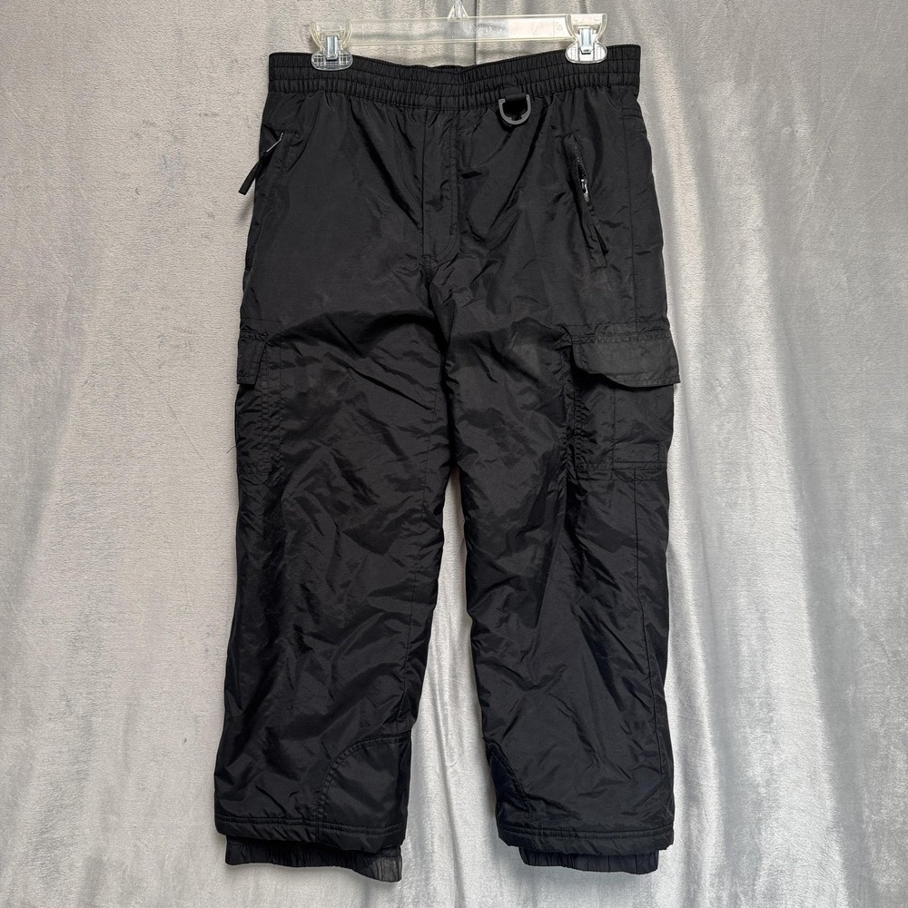 Sport Essentials Snow Pants Youth 10 Black Waterproof Insulated Cargo D-Ring Ski